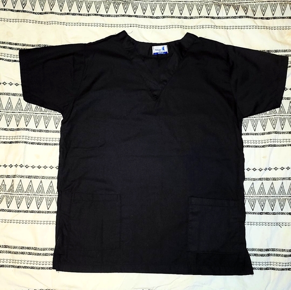 Black Scrub Top- Unisex - Picture 1 of 1